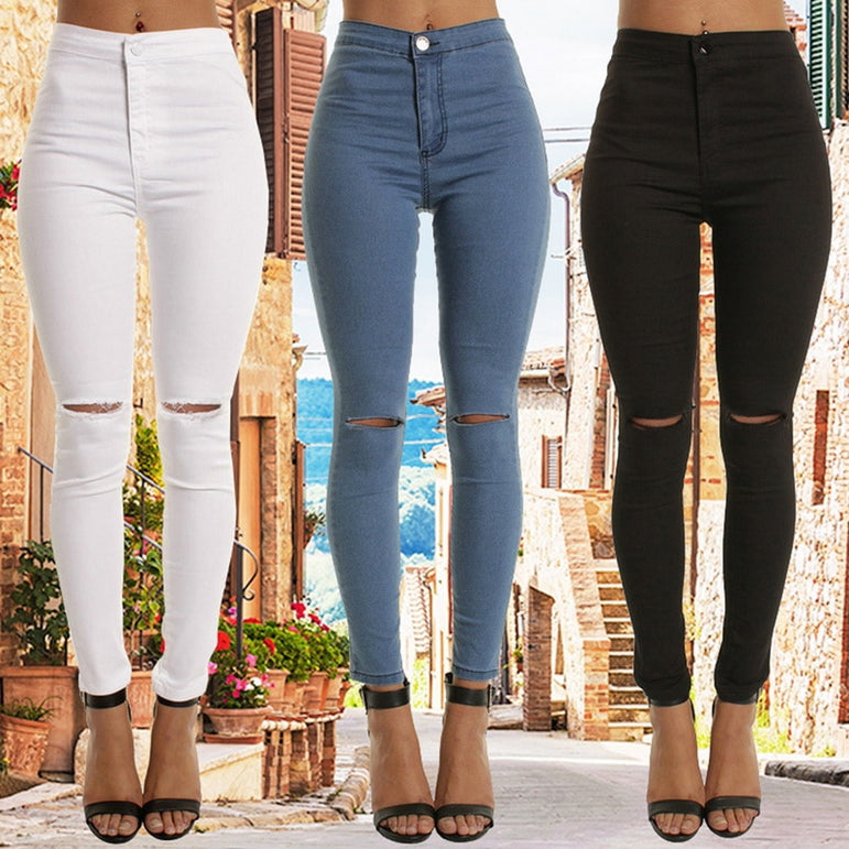 Casual Pencil High Waist Skinny Jeans