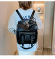 Leather Vintage Shoulder Mochila Backpack