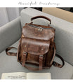 Leather Vintage Shoulder Mochila Backpack