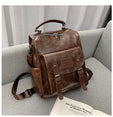 Leather Vintage Shoulder Mochila Backpack