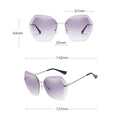 Clear Lens Oversized Rimless Sunglasses