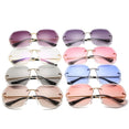 Clear Lens Oversized Rimless Sunglasses