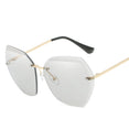 Clear Lens Oversized Rimless Sunglasses