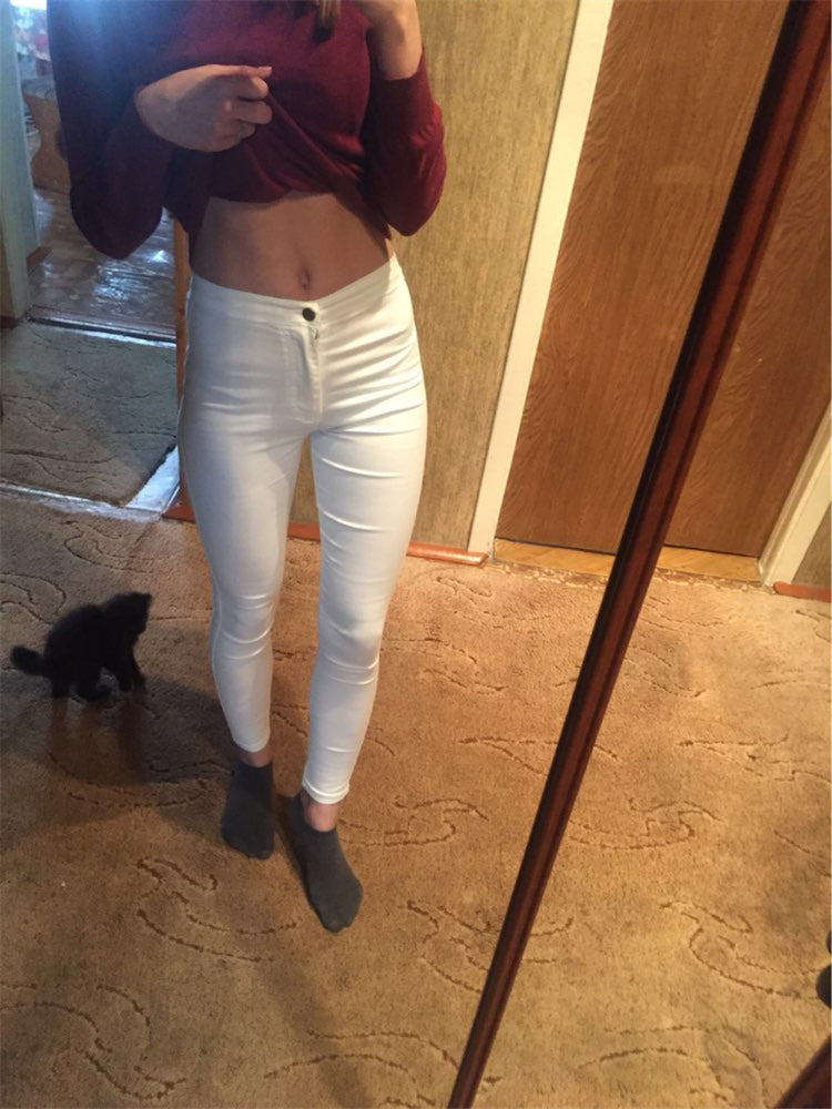 High Waist Skinny Denim Jeans Pencil Pants