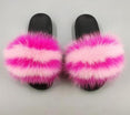 Non slip Real Fox Fur Slides Women Fluffy Fur Slippers