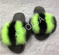 Non slip Real Fox Fur Slides Women Fluffy Fur Slippers