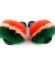 Non slip Real Fox Fur Slides Women Fluffy Fur Slippers