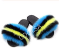 Non slip Real Fox Fur Slides Women Fluffy Fur Slippers