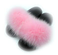 Non slip Real Fox Fur Slides Women Fluffy Fur Slippers