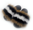 Non slip Real Fox Fur Slides Women Fluffy Fur Slippers