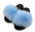 Non slip Real Fox Fur Slides Women Fluffy Fur Slippers