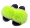 Non slip Real Fox Fur Slides Women Fluffy Fur Slippers