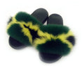 Non slip Real Fox Fur Slides Women Fluffy Fur Slippers