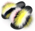 Non slip Real Fox Fur Slides Women Fluffy Fur Slippers