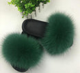 Non slip Real Fox Fur Slides Women Fluffy Fur Slippers