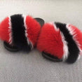 Non slip Real Fox Fur Slides Women Fluffy Fur Slippers