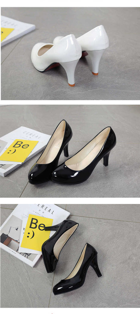 Leather Classic Patent High Heels Pumps