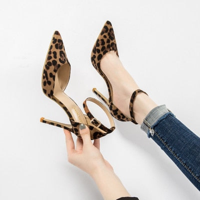 Elegant Office Pumps Leopard Women Shoes High Heels