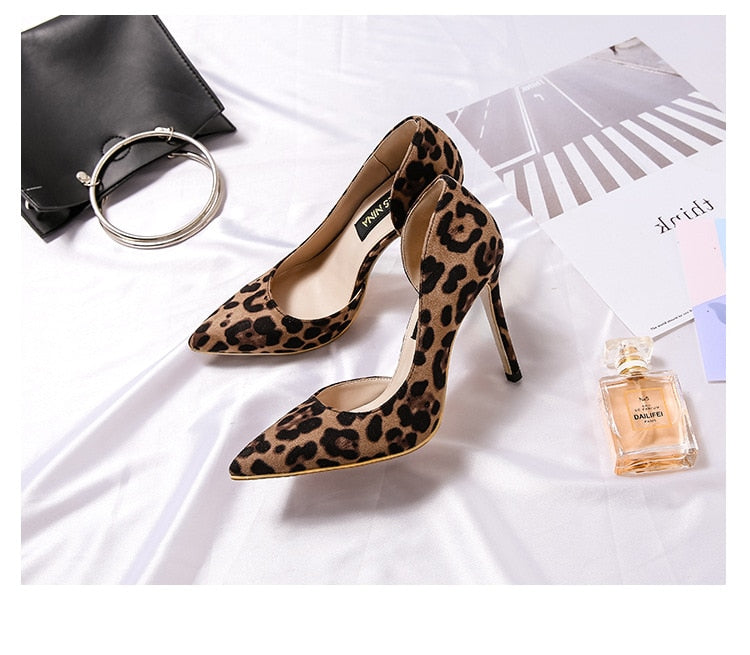 Elegant Office Pumps Leopard Women Shoes High Heels