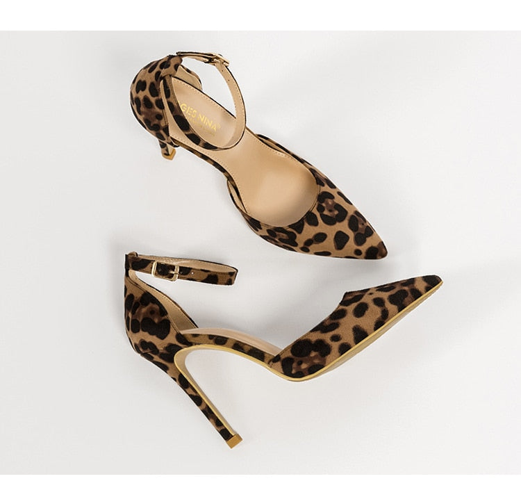 Elegant Office Pumps Leopard Women Shoes High Heels