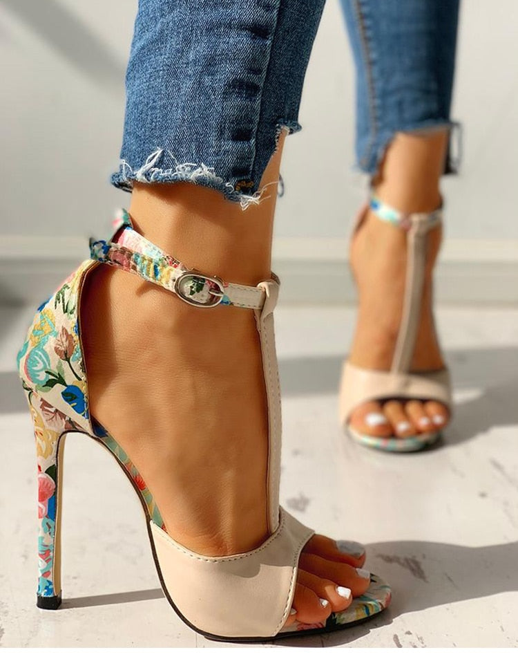 Sexy Stripper Women Sandals T Strap High Heels