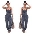 Elegant Striped Sleeveless Backless Bow Women Sets