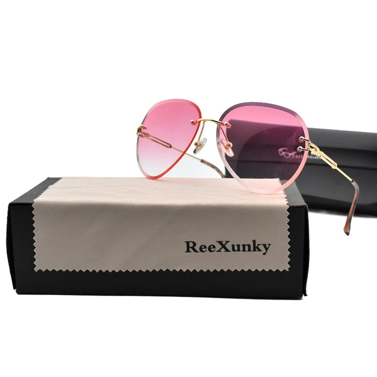 Luxury Frameless Pilot Shades Sun Glasses