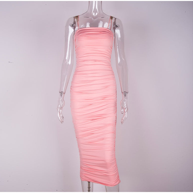 Elegant Ruched Party Night Dress