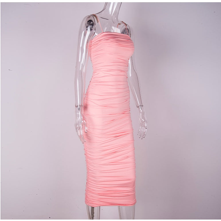 Elegant Ruched Party Night Dress