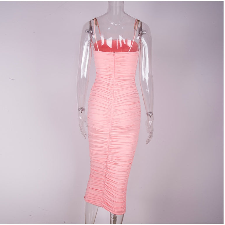 Elegant Ruched Party Night Dress