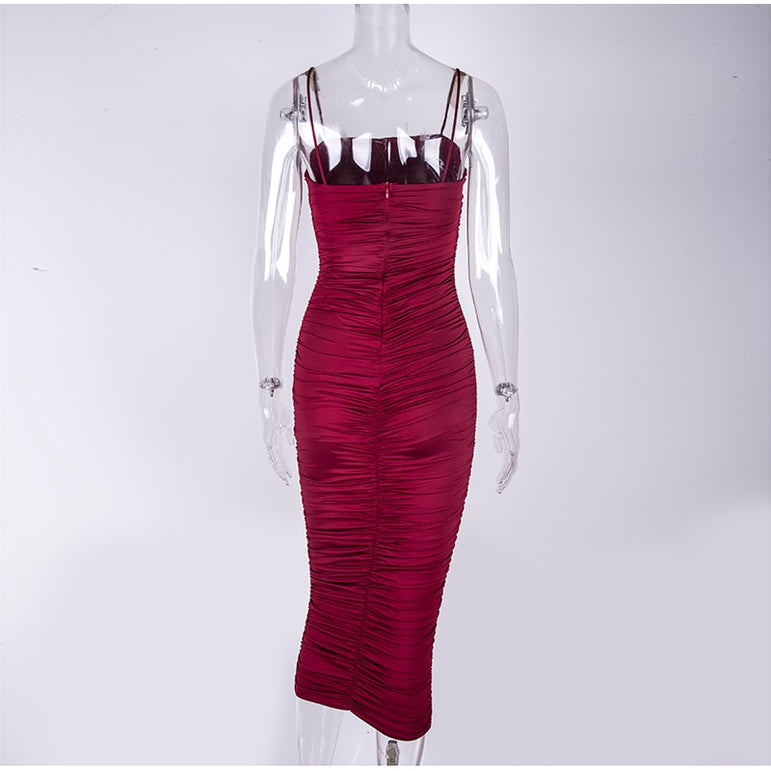 Elegant Ruched Party Night Dress