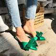 Pointed Bow tie Flat Heel Sets Slippers