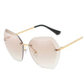 Clear Lens Oversized Rimless Sunglasses