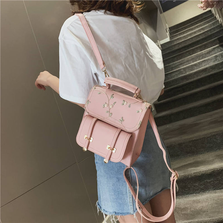 Leather Women Shoulder Backpack