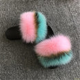 Cute Plush Fox Hair Fluffy Slippers