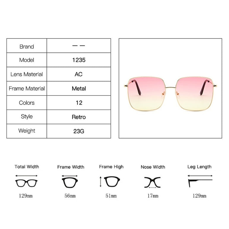 Retro Luxury Square Sunglasses