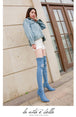 tassel jean Thigh High Boots