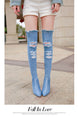 tassel jean Thigh High Boots