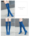 tassel jean Thigh High Boots