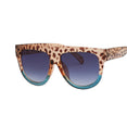 Retro Shield Shape Flat Top Oversized Sunglasses