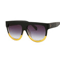 Retro Shield Shape Flat Top Oversized Sunglasses