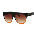 Retro Shield Shape Flat Top Oversized Sunglasses