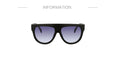 Retro Shield Shape Flat Top Oversized Sunglasses