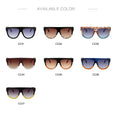 Retro Shield Shape Flat Top Oversized Sunglasses