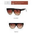 Retro Shield Shape Flat Top Oversized Sunglasses