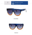 Retro Shield Shape Flat Top Oversized Sunglasses