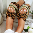 Casual Open Toe Leopard Slippers