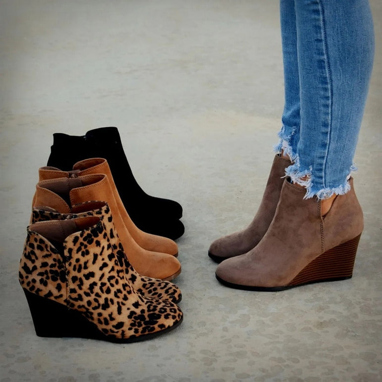 Leopard Ankle Pointed Toe Booties