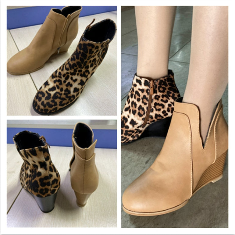 Leopard Ankle Pointed Toe Booties