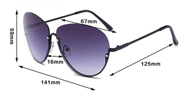 Semi Rimless Oversized Clear Sunglasses